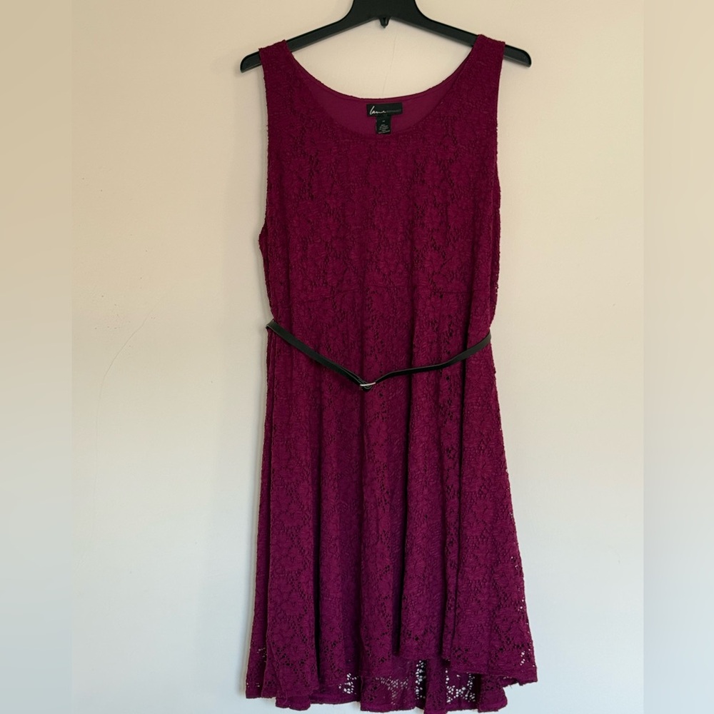 Lane Bryant Lace Dress in Deep Magenta
